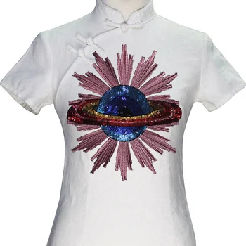 1pc Vizuļi Brīnišķīgi Kosmosa kuģus Zemes Dzelzs/Piešūt Visuma Aplikācijas Planētas Plāksteris T-kreklu apdruka, Apģērbu Žetons TH1342