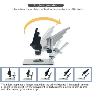 G1200 12 mp izšķirtspēja 1-1200X Digitālo Mikroskopu Lodēšanai Elektronisko 500 X 1000X Mikroskopi Nepārtrauktu Amplifikācijas Lupa