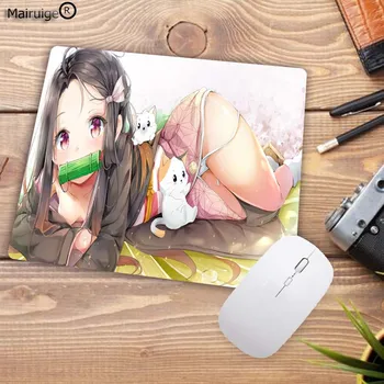 Mairuige Seksīga Meitene Anime Demon Slayer Kimetsu Nav Yaiba Lielu Spēļu peles paliktnis RGB LED Backlit Mat Mause Paklāju Galda Mat CSGO
