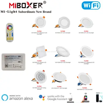 Miboxer 2.4 G Smart Downlight AC110V/220V 6W 9W 12W 15W 18W 25W RGBCCT LED Griestu Lampas Bezvadu Tālvadības & WiFi APP Balss Vadība