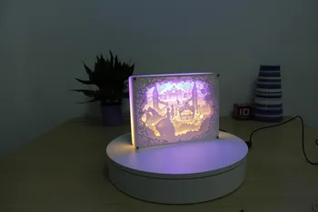 Papīra Gaismas Ēnu Papīra Griešanai Dekoratīvās Lampas Galda Lampas, 3D Akrila Lampas Pelnrušķīte Anime Nakts Gaisma