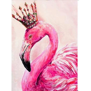 Pilna 5D Diy Daimond Glezna krustdūrienā Flamingo 3D Dimanta Mozaīkas Rhinestone Dimanta Izšuvumi diamant krāsošana dzīvnieku dekori