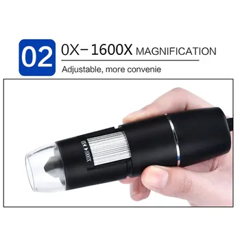 Rokas Endoskopu 1600X Foto Portatīvo Ausu Tīrīšanas Līdzeklis, Mobilo Telefonu, Digitālo Mikroskopu, Praktiski 0.3 mp ABS Pārbaudes Kameras