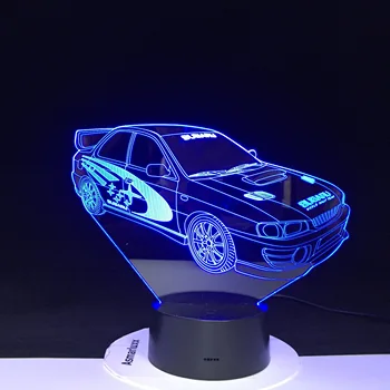 Sacīkšu Auto 3D Lampas Multi-krāsu, ar Tālvadības Dzimšanas dienas Dāvanu Akumulatora Barošanu Lava Optisko Led Nakts Gaismas Lampa Hologrammas 3237