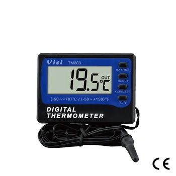 TM803 Ciparu LCD Displejs Termometrs Ledusskapja Saldētavā Akvāriju Medicīna Lodziņā Temperatūras Mērītāja Signāla Thermograph