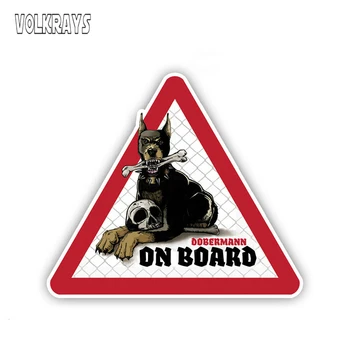 Volkrays Dobermann Pet Suns, Auto Uzlīmes Suns uz Kuģa Decal Uzlīmes Brīdinājuma Zīmi Smieklīgi Ūdensizturīgs Sauļošanās Uzlīmes PVC,12cm*10cm