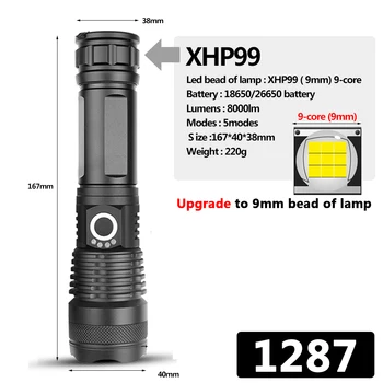 XHP90.2 Augstas Kvalitātes Ultra Spilgti Taktiskās Led Lukturīti Spēcīgs Lāpu Usb Lādējamu 18650 26650 Akumulatora Ūdensizturīgs Lukturis